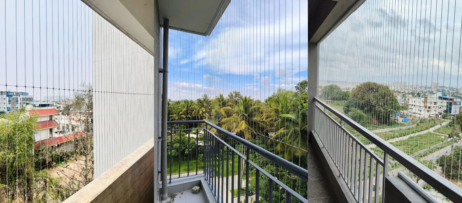 Balcony invisible grill installation