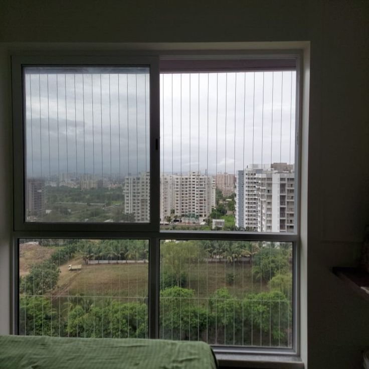 Window invisible grill installed in an apartment